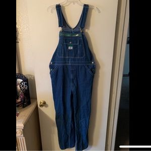 Vintage Liberty Bib Jean Overalls Men's Size 34 ~ 34x30 Blue Denim Carpenter